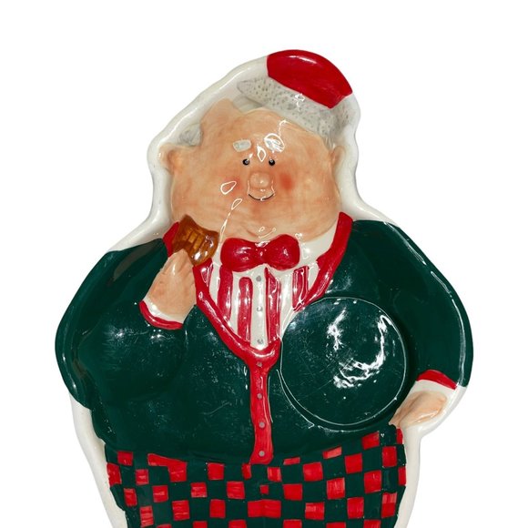 Boston Warehouse Trading Vintage 2002 Santa Claus Shaped Platter 11.5" Christmas - Picture 2 of 6